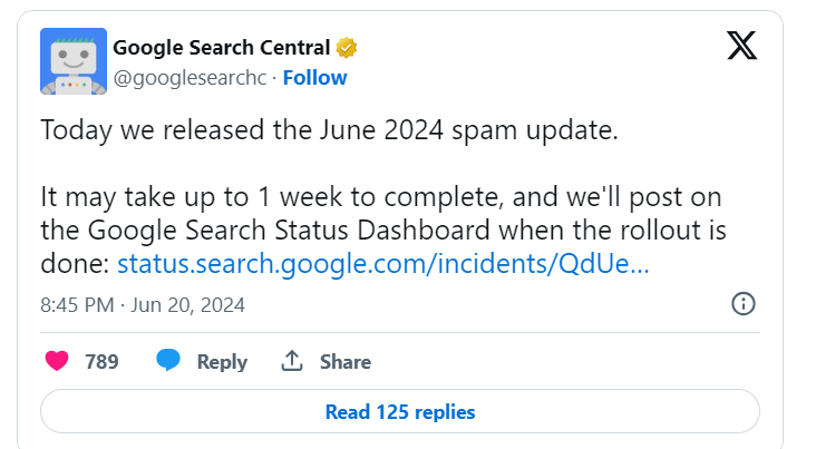 spam update for June 2024