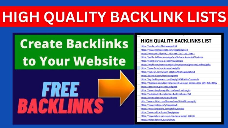 High Quality Backlink Lists